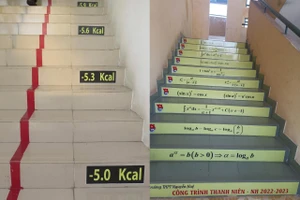 'Lạ mắt' cầu thang bộ có cộng, trừ, nhân, chia và cả ... giảm cân 