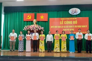 Thành lập các Ban Thành ủy, Văn phòng Thành ủy TP Thủ Đức