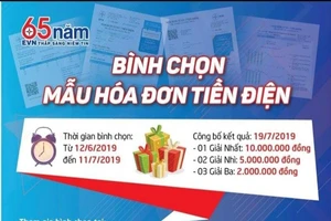 Bình chọn mẫu hoá đơn tiền điện, trúng thưởng 10 triệu đồng