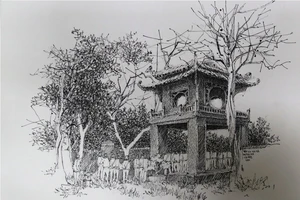 'Khuê Văn Các' đạt giải Nhất Ký họa Văn Miếu- Quốc Tử Giám