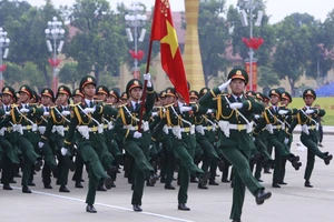 Các Khối luyện tập trước Tổng hợp luyện lần 1 ở Quảng trường Ba Đình