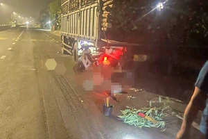 Tông vào xe tải, 2 mẹ con tử vong 