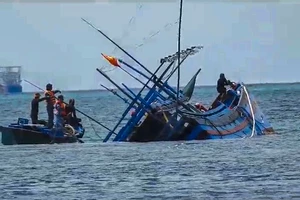 Cứu 10 ngư dân Bình Định, Phú Yên trong 2 vụ chìm tàu trên biển