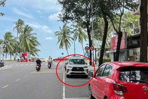 Tài xế đỗ ô tô ngược chiều ở Nha Trang bị phạt