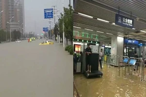 Ảnh: 'Biển nước' nhấn chìm hệ thống tàu điện ngầm Trung Quốc