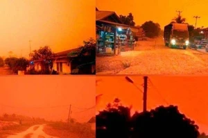 Bầu trời chuyển màu đỏ như máu giữa ban ngày ở Indonesia