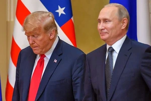 Tổng thống Mỹ Donald Trump và Tổng thống Nga Vladimir Putin gặp nhau ở Helsinki, Phần Lan năm 2018. Ảnh: AFP