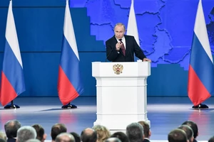 Ngày 15-1, Tổng thống Nga Vladimir Putin đã đọc Thông điệp Liên bang năm 2020 trước Quốc hội Liên bang Nga. Ảnh: TASS