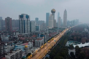 TP Vũ Hán nhìn từ trên không (Ảnh chụp hôm 28-1). Ảnh: AFP