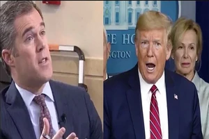 Tổng thống Mỹ Donald Trump nổi giận vì một câu hỏi của phóng viên Nhà Trắng Peter Alexander. Ảnh: NBC NEWS