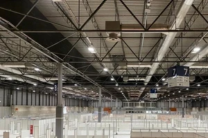 Bệnh viện dã chiến tại trung tâm triển lãm IFEMA, thủ đô Madrid, Tây Ban Nha. Ảnh: TWITTER