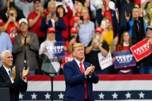 Tổng thống Trump trong cuộc gặp gỡ cử tri tại TP Minneapolis, bang Minnesota năm 2019. Ảnh: GETTY IMAGES