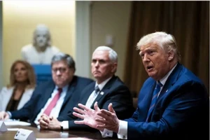 Tổng thống Mỹ Donald Trump trong cuộc họp ngày 15-6 tại Nhà Trắng. Ảnh: REUTERS