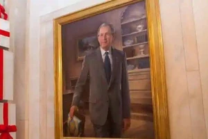 Chân dung của cựu Tổng thống Bush tại Nhà Trắng. Ảnh: AFP