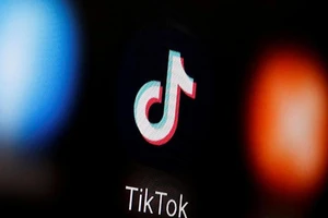 Logo TikTok hiển thị trên điện thoại được chụp vào ngày 6-1-2020.