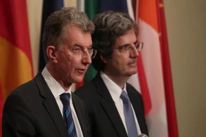 Đại sứ Đức tại Liên Hợp Quốc Christoph Heusgen phát biểu sau cuộc họp của Hội đồng Bảo an LHQ ngày 24-6-2019.