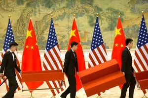 Chuẩn bị cho cuộc đàm phán thương mại Mỹ-Trung ở Bắc Kinh, Trung Quốc hồi tháng 2-2019. Ảnh: REUTERS/Mark Schiefelbein 