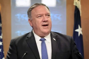 Ngoại trưởng Mỹ Mike Pompeo trong cuộc họp báo ngày 5-8 của Bộ Ngoại giao Mỹ. Ảnh: AP