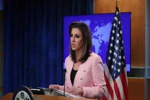 Phát ngôn viên Bộ Ngoại giao Mỹ Morgan Ortagus Ảnh: AP