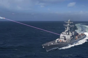 Tàu chiến Mỹ được trang bị vũ khí laser. Ảnh: LOCKHEED MARTIN