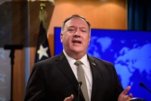 Ngoại trưởng Mỹ Mike Pompeo phát biểu trong cuộc họp báo tại Bộ Ngoại giao ở Washington, Mỹ ngày 2-9.