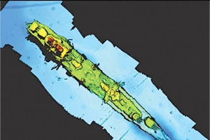 Hình ảnh quét sóng âm xác tàu tuần dương Karlsruhe của Đức Quốc Xã. Ảnh: REUTERS