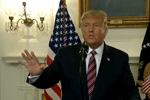 Tổng thống Mỹ Donald Trump tại cuộc họp báo ngày 10-9.