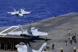 Tàu sân bay USS Ronald Reagan của Mỹ. Ảnh: HẢI QUÂN MỸ