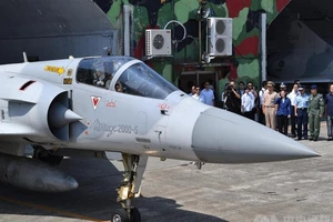 Một máy bay chiến đấu tại căn cứ không quân ở thành phố Tân Trúc, Đài Loan. Ảnh: CNA