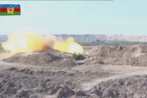 Chiến sự ngày 27-9 tại khu vực Nagorno-Karabakh. 