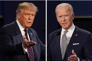Hai ứng viên tranh cử tổng thống Mỹ năm 2020: ông Donald Trump (đảng Cộng hòa - trái) và ông Joe Biden (đảng Dân chủ - phải). Ảnh: AP