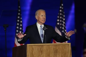 Tổng thống tân cử Joe Biden phát biểu tại một cuộc vận động tranh cử vào ngày 3-11.