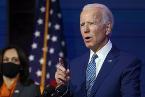 Tổng thống tân cử Joe Biden trong cuộc họp báo ngày 9-11 ở TP Wilmington, bang Delaware. Ảnh: REUTERS 