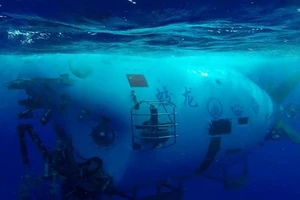 Tàu lặn có người lái Jiaolong của Trung Quốc tại rãnh Yap khu vực tây Thái Bình Dương. Ảnh: CHINA DAILY