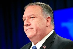 Ngoại trưởng Mỹ Mike Pompeo phát biểu trong một cuộc họp báo tại Bộ Ngoại giao ở Washington, ngày 10-11.