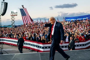 Tổng thống Donald Trump trong một cuộc vận động tranh cử ở bang Georgia hồi tháng 9. Ảnh: THE NEW YORK TIMES 