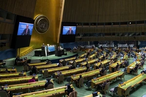 Tổng Giám đốc Tổ chức Y tế thế giới Tedros Adhanom Ghebreyesus phát biểu trực tuyến hôm 3-12 tại phiên họp đặc biệt Đại Hội đồng Liên Hiệp Quốc về COVID-19. Ảnh: TÂN HOA XÃ