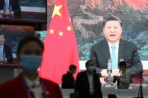 Chủ tịch Trung Quốc Tập Cận Bình trong bài phát biểu trước Đại hội đồng Y tế Thế giới hồi tháng 5. Ảnh: REUTERS