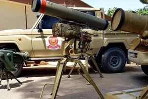 Vũ khí được cho là tên lửa chống tăng có điều hướng Dehlavieh của một lực lượng vũ trang Libya hồi tháng 11-2019. Ảnh: TWITTER