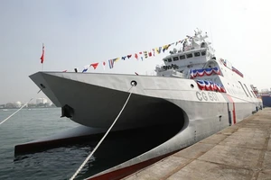 Tàu tuần duyên An Bình (số hiệu CG 601) tại TP Cao Hùng hôm 11-12. Ảnh: CNA