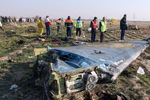 Hiện trường vụ máy bay PS752 (Ukraine) bị lính Iran bắn nhầm dẫn tới rơi hồi đầu năm 2020. Ảnh: IRNA