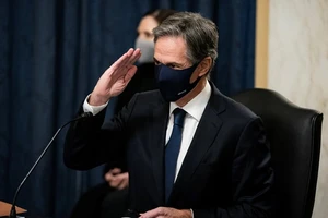 Ông Antony Blinken tại phiên điều trần ở Thượng viện hôm 19-1. Ảnh: REUTERS