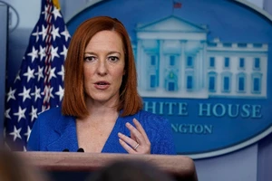 Thư ký Báo chí Nhà Trắng Jen Psaki trong cuộc họp báo hôm 2-2. Ảnh: AP