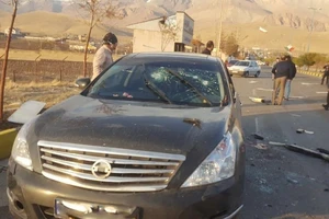 Hiện trường vụ ám sát ông Mohsen Fakhrizadeh hôm 27-11-2020. Ảnh: REUTERS