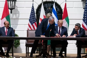 Buổi lễ Hiệp định Abraham hồi tháng 9-2020. Ảnh: AFP