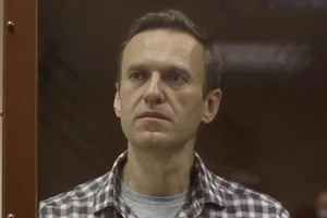 Nhân vật đối lập Nga Alexei Navalny tại phiên tòa ở Moscow hôm 20-2.