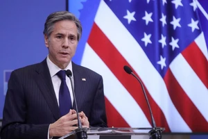 Ngoại trưởng Mỹ Antony Blinken trong một cuộc họp báo ở thủ đô Washington DC hồi tháng 2. Ảnh: CNN