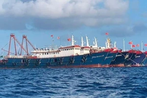 Chính quyền Philippines đã công bố hình ảnh và video ghi lại cảnh hàng trăm chiếc tàu Trung Quốc đang neo đậu tại Đá Tư Nghĩa, Đá Ga Ven và Đá Ba Đầu ngày 27-3.