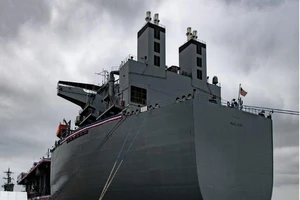 Căn cứ di động viễn chinh USS Miguel Keith của Mỹ. Ảnh: US NAVY