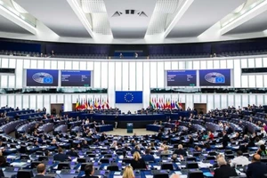 Các thành viên của Nghị viện châu Âu có cuộc họp tại tòa nhà Nghị viện.